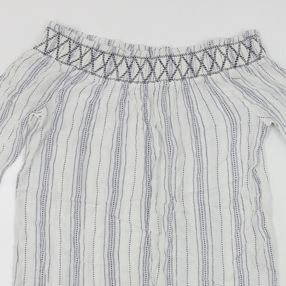 Womens UK Size M New Look White Basic Blouse