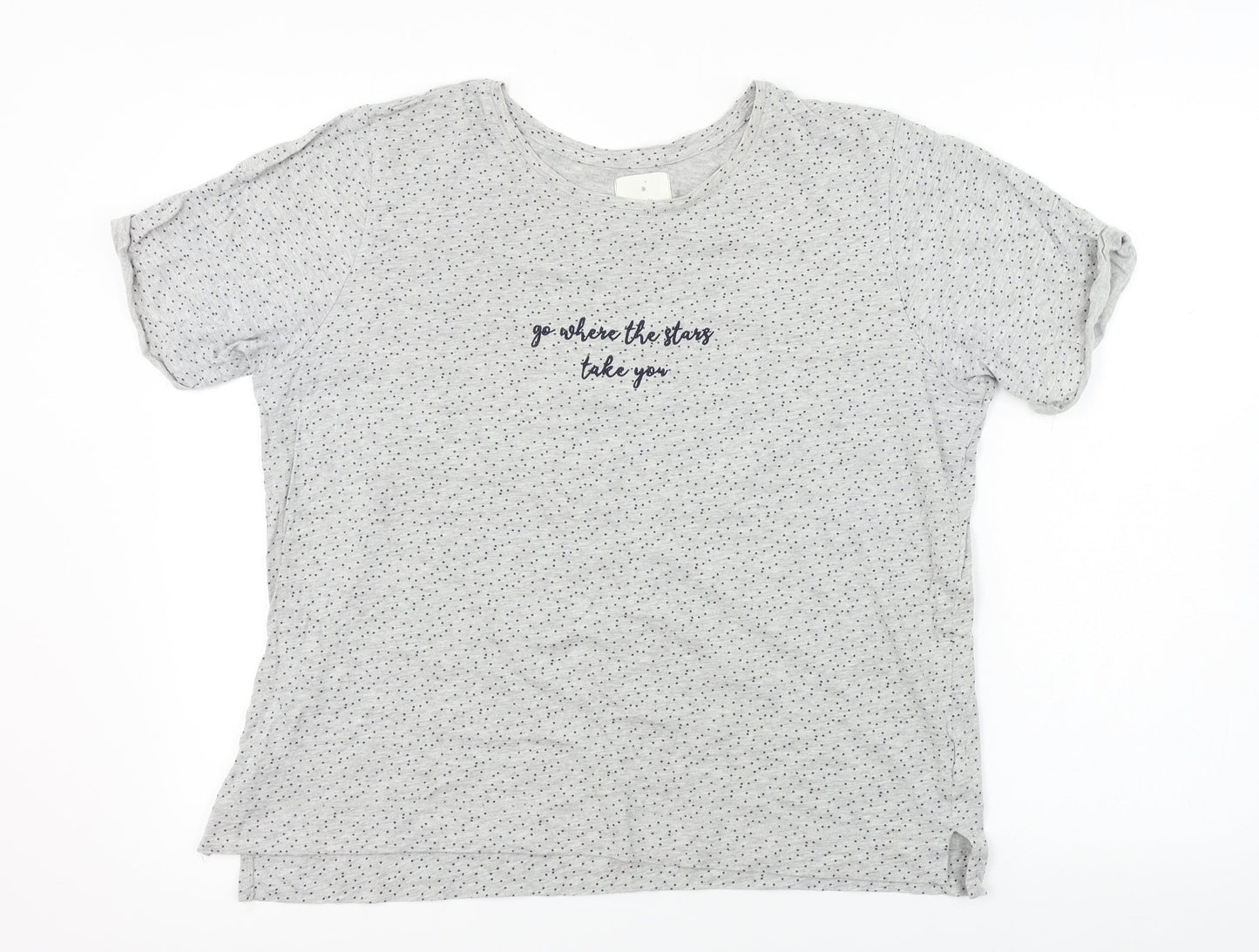 Womens UK Size L Matalan Grey Basic T-Shirt