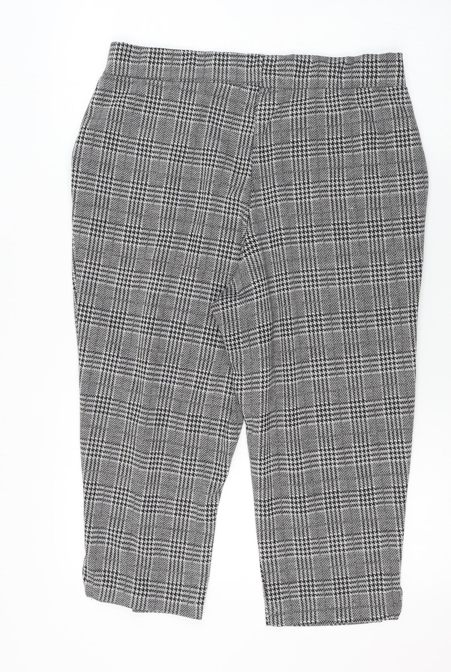 Image Womens Grey Check  Cropped Trousers Size 32 in