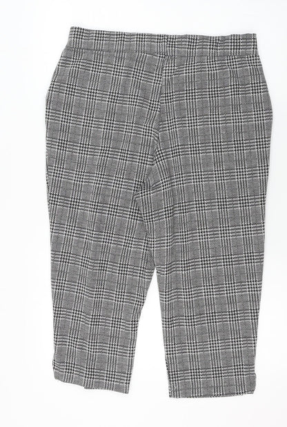 Image Womens Grey Check  Cropped Trousers Size 32 in