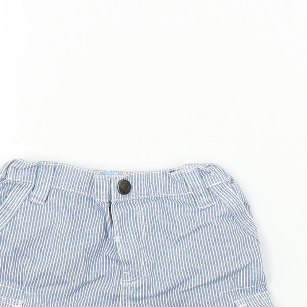 Rebel Boys Blue Striped  Cropped Trousers Size 18-24 Months