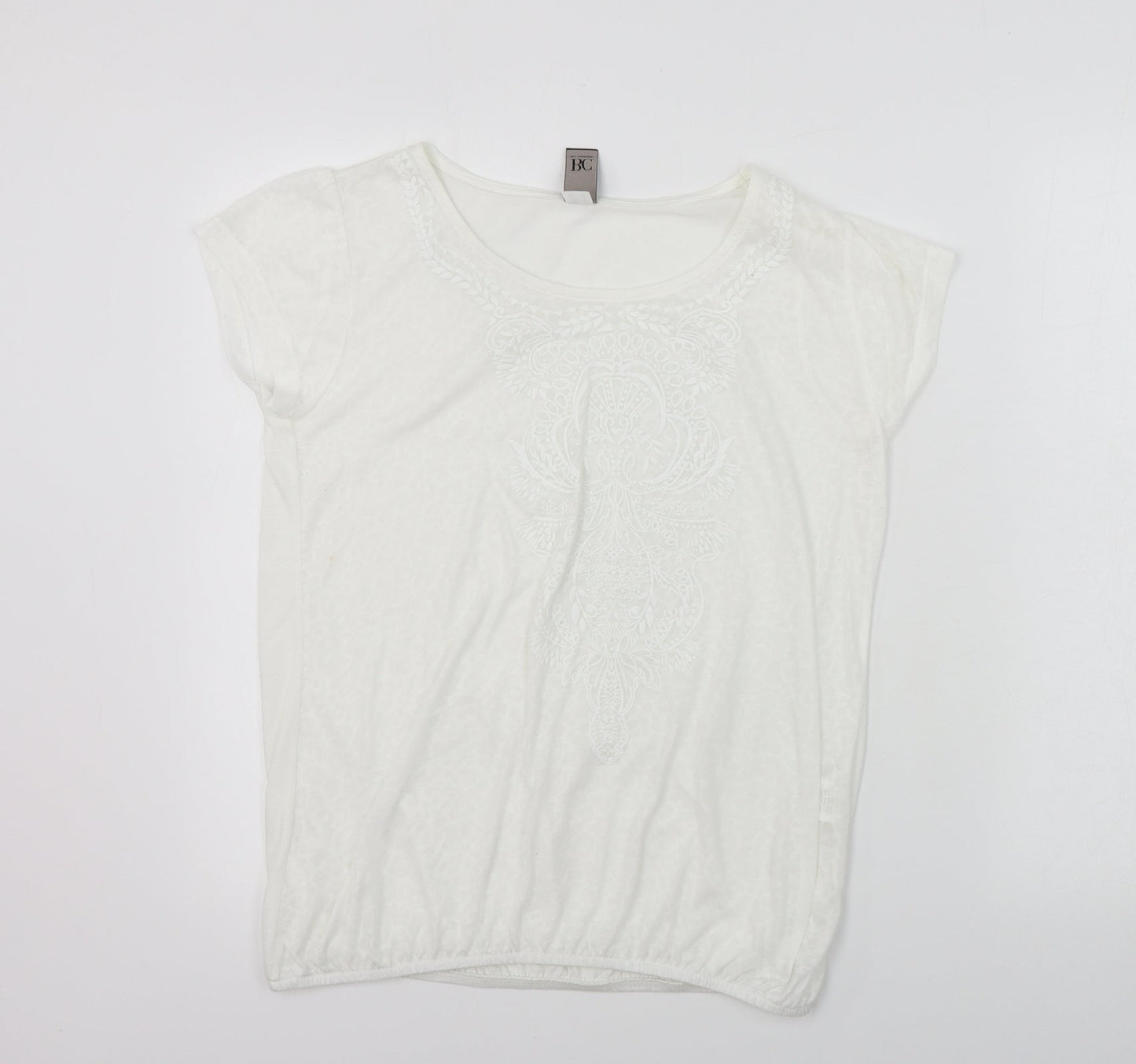 bb collections  Womens White   Basic T-Shirt Size 14