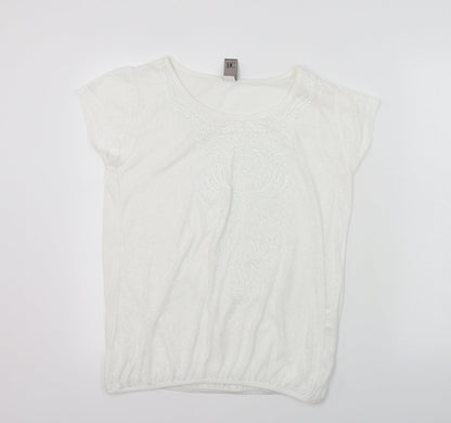 bb collections  Womens White   Basic T-Shirt Size 14