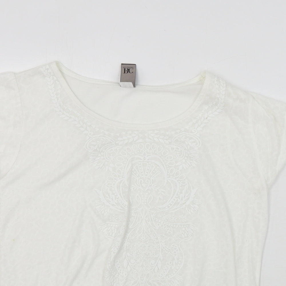bb collections  Womens White   Basic T-Shirt Size 14