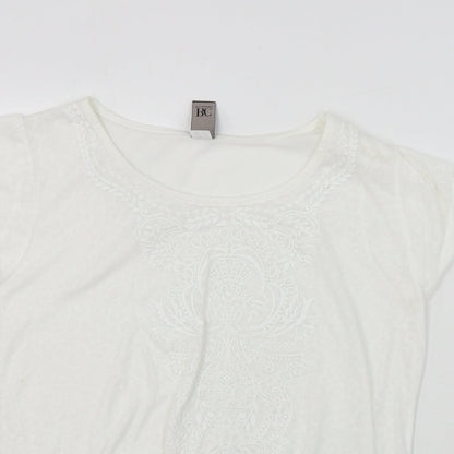 bb collections  Womens White   Basic T-Shirt Size 14