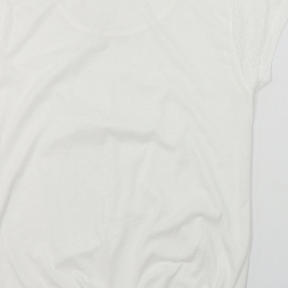 bb collections  Womens White   Basic T-Shirt Size 14