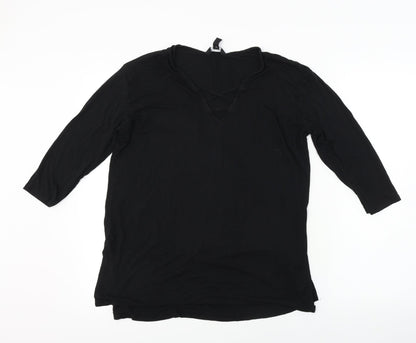 Womens UK Size 12 New Look Black Basic T-Shirt