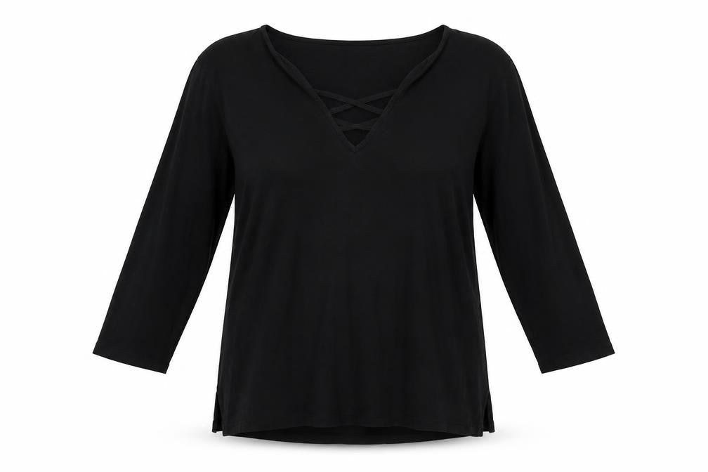 Womens UK Size 12 New Look Black Basic T-Shirt