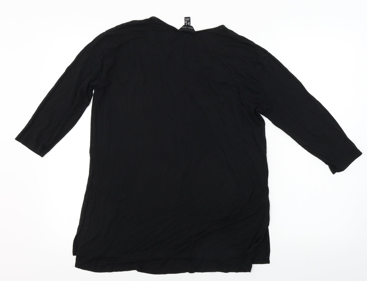 Womens UK Size 12 New Look Black Basic T-Shirt