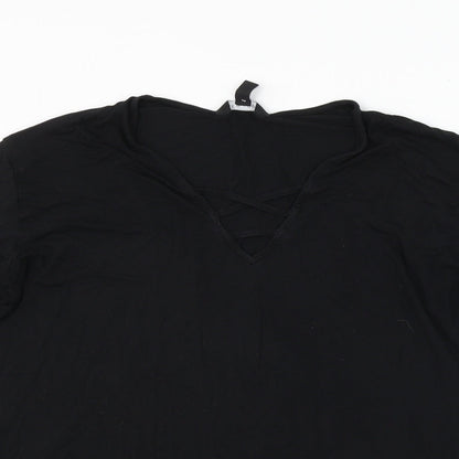 Womens UK Size 12 New Look Black Basic T-Shirt