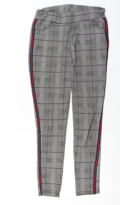 Preworn  Womens Grey Check  Trousers  Size L L23 in
