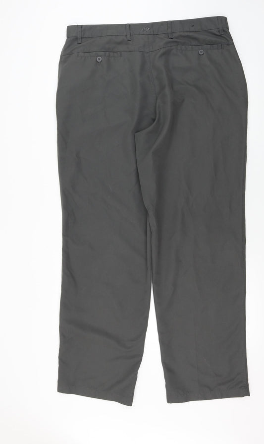 Dunlop  Mens Grey Houndstooth  Trousers  Size L L31 in