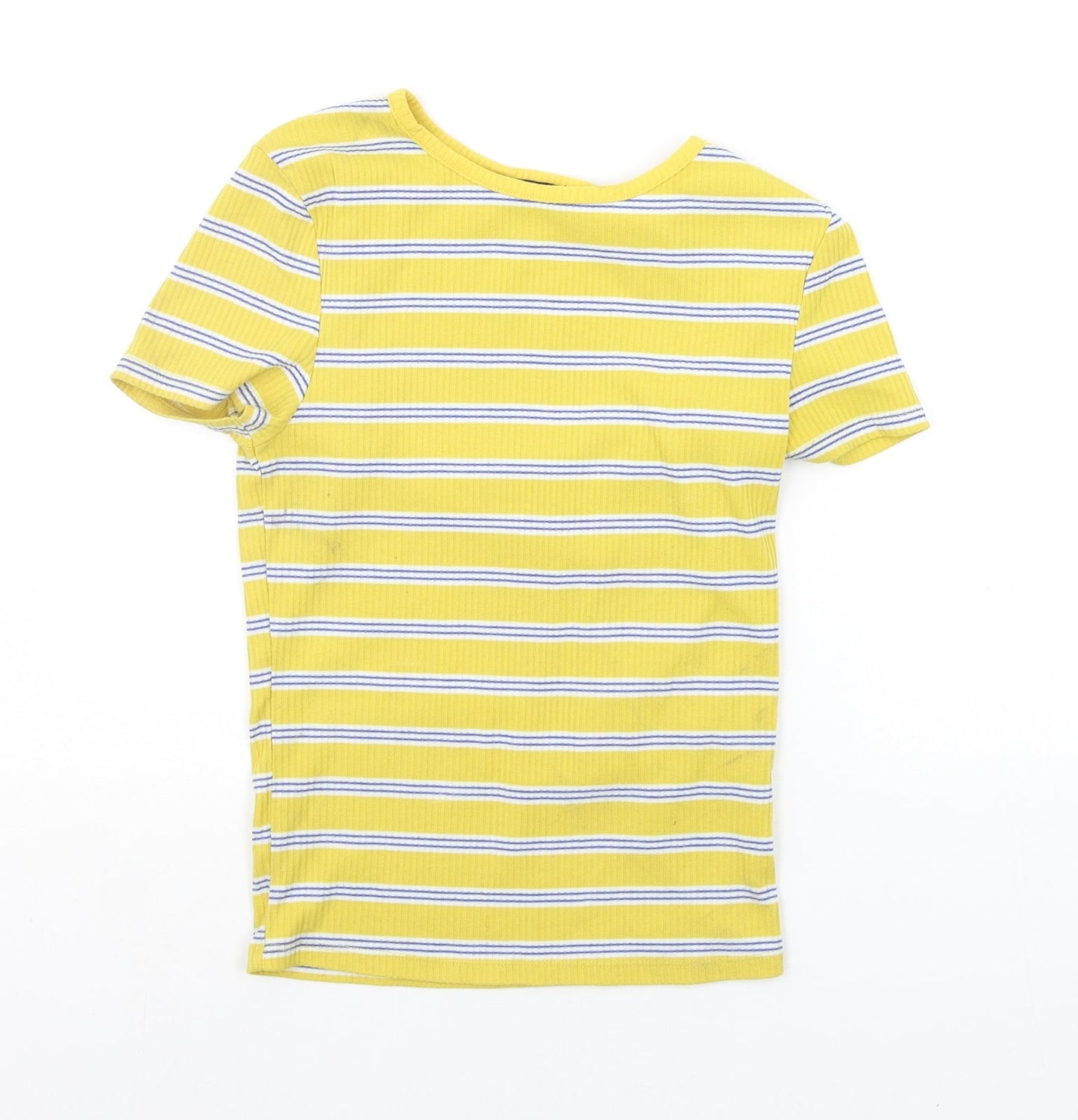 Womens UK Size 6 New Look Yellow Basic T-Shirt