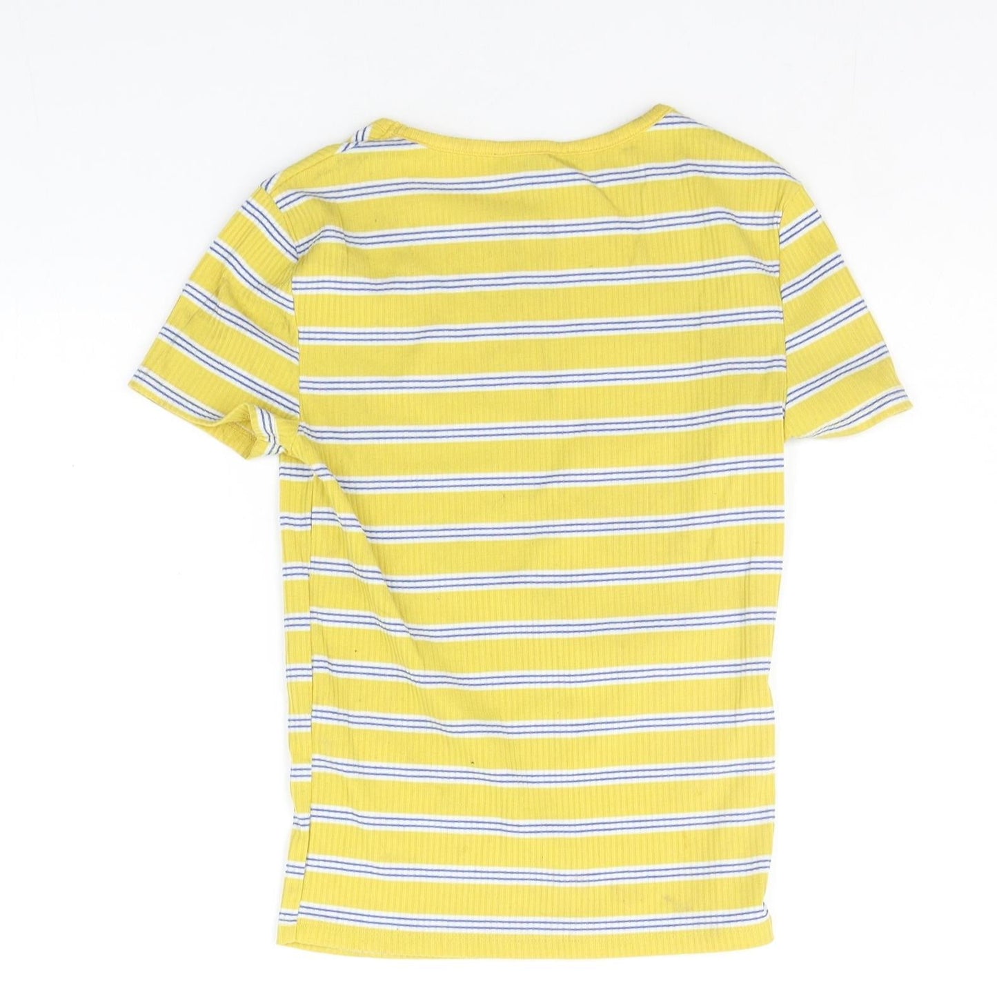 Womens UK Size 6 New Look Yellow Basic T-Shirt