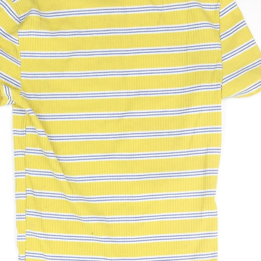 Womens UK Size 6 New Look Yellow Basic T-Shirt