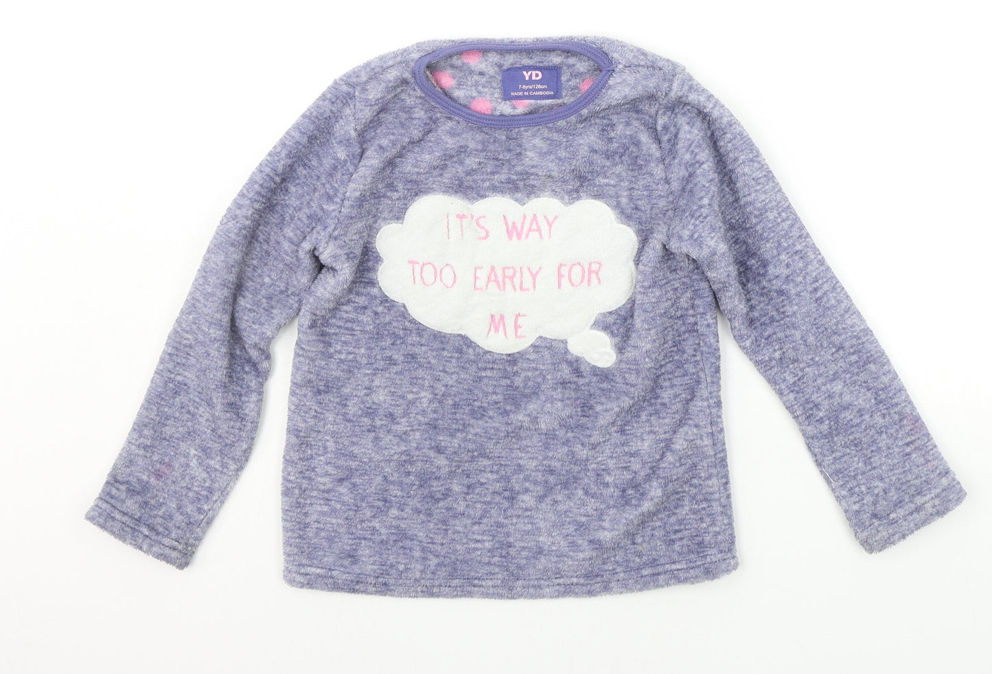 Young Dimension Girls Blue Solid  Top Pyjama Top Size 7-8 Years