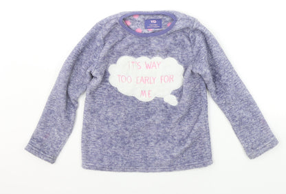 Young Dimension Girls Blue Solid  Top Pyjama Top Size 7-8 Years