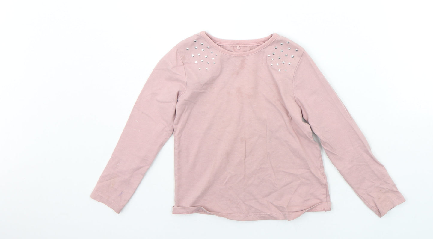 George Girls Pink   Basic T-Shirt Size 5-6 Years