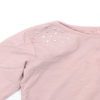 George Girls Pink   Basic T-Shirt Size 5-6 Years