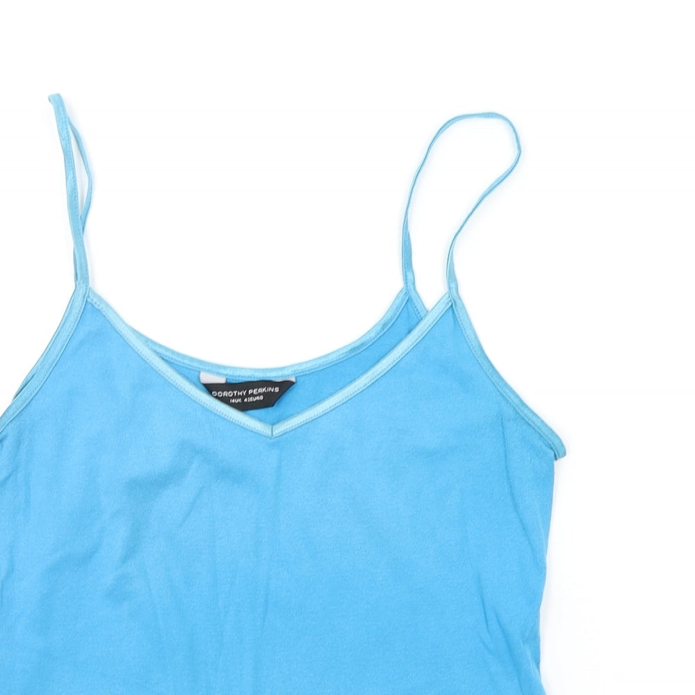Womens UK Size 14 Dorothy Perkins Black Basic Tank