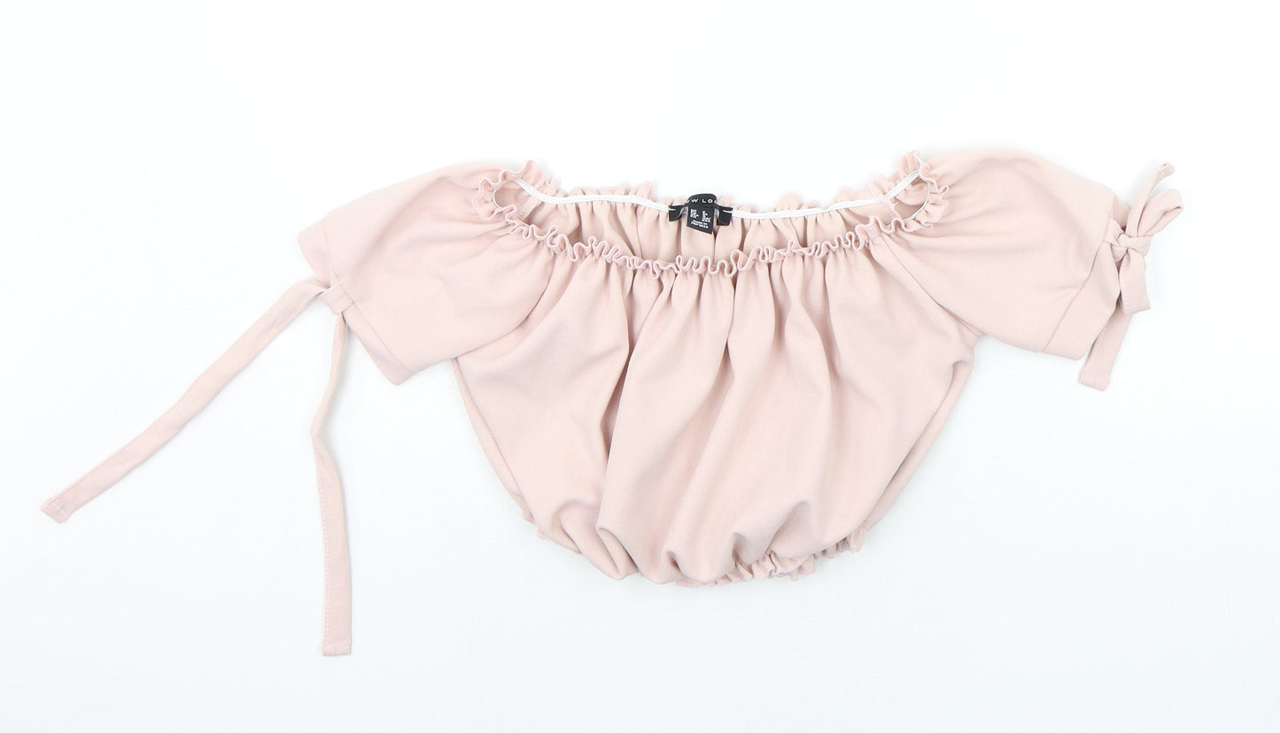 Womens UK Size 8 New Look Pink Basic Blouse