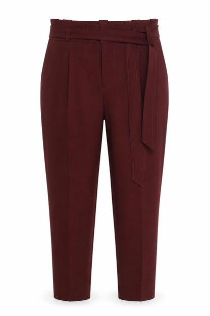 Front view of New Look women’s purple trousers, size UK 6, 23-inch leg