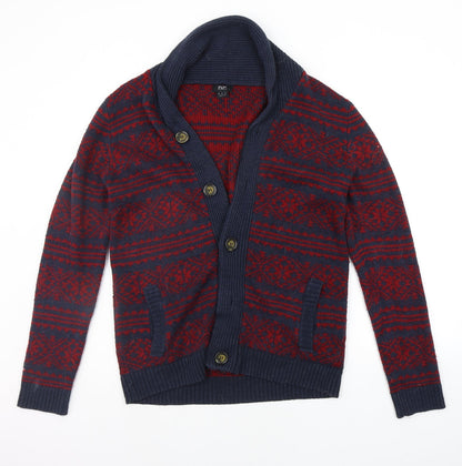 F&F Womens Red Floral  Cardigan Jumper Size S