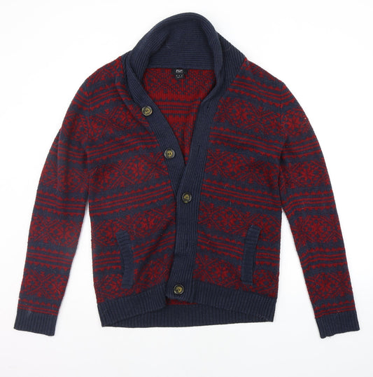 F&F Womens Red Floral  Cardigan Jumper Size S