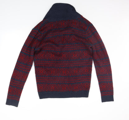 F&F Womens Red Floral  Cardigan Jumper Size S