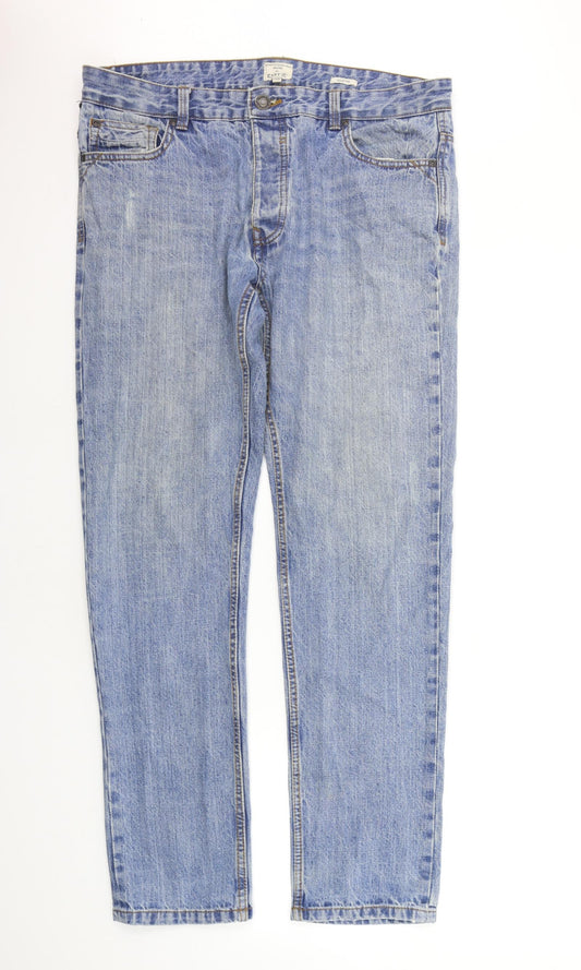 Womens UK Size 36 in Easy Regular Fit Straight Blue Jeans