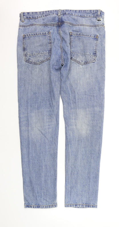 Womens UK Size 36 in Easy Regular Fit Straight Blue Jeans