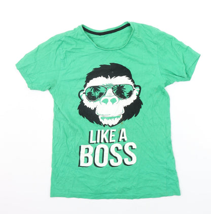 George Girls Green   Basic T-Shirt Size 13-14 Years  - chimp