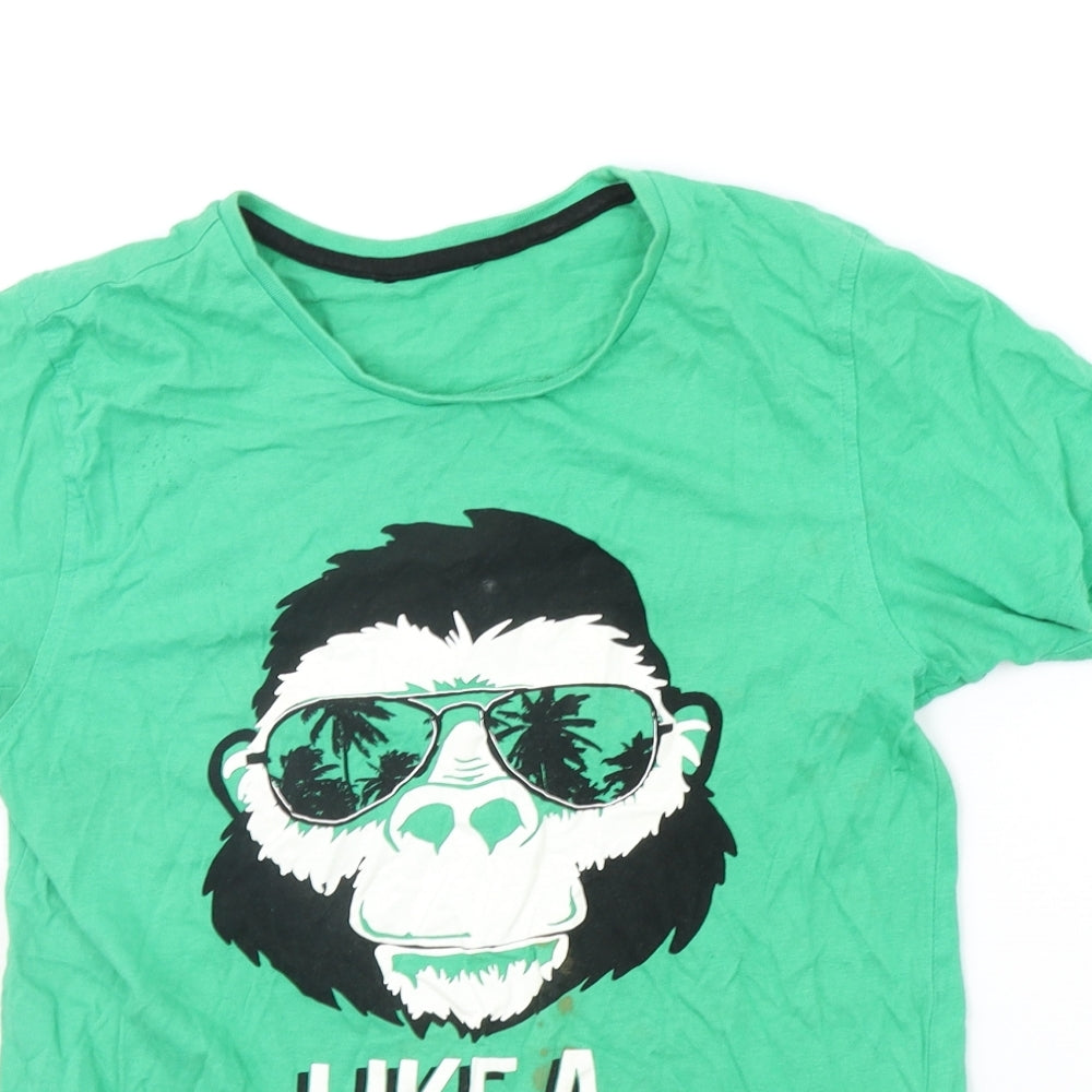 George Girls Green   Basic T-Shirt Size 13-14 Years  - chimp