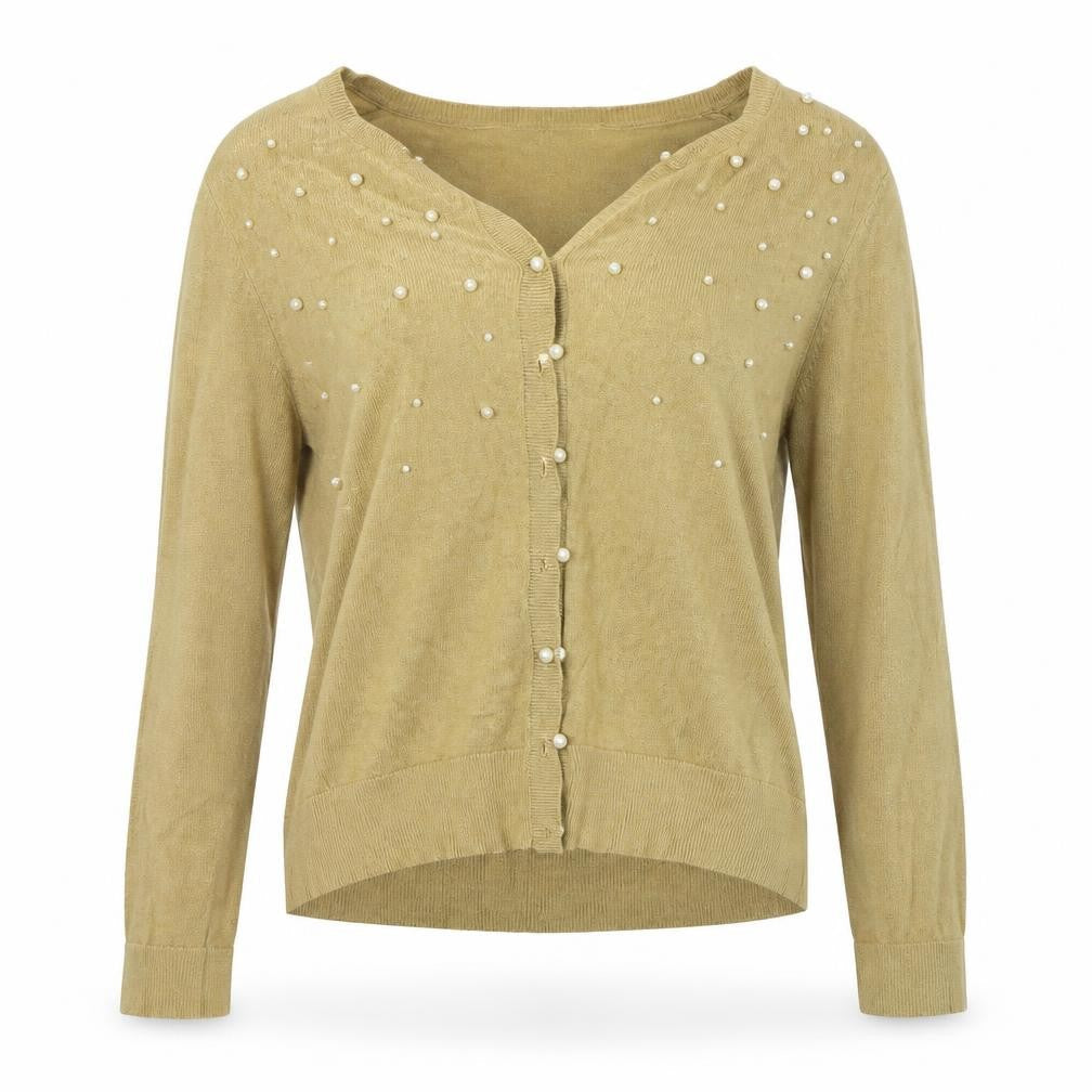 Womens UK Size L Jeanne Pierre Beige Cardigan Jumper