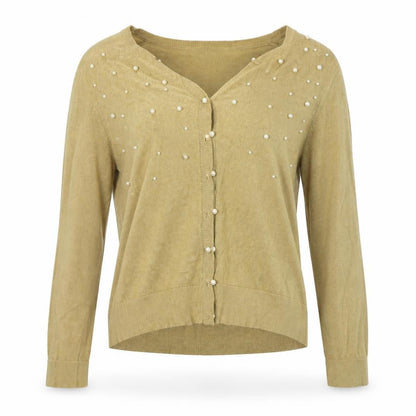 Womens UK Size L Jeanne Pierre Beige Cardigan Jumper