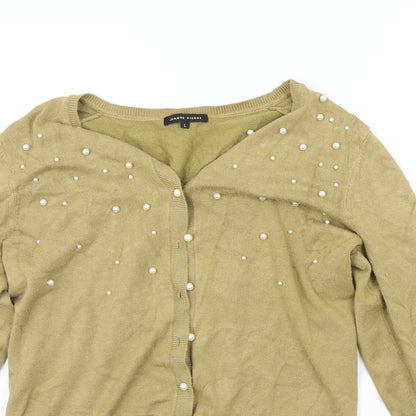 Womens UK Size L Jeanne Pierre Beige Cardigan Jumper