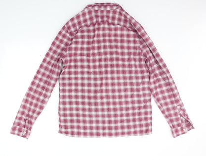 John Lewis Mens Purple Check   Button-Up Size M