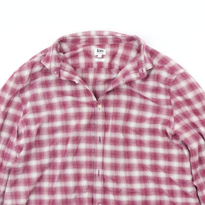 John Lewis Mens Purple Check   Button-Up Size M