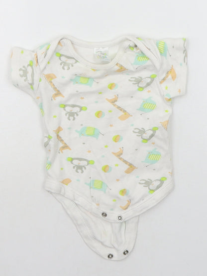 B&M Baby White Geometric  Babygrow One-Piece Size 6-9 Months