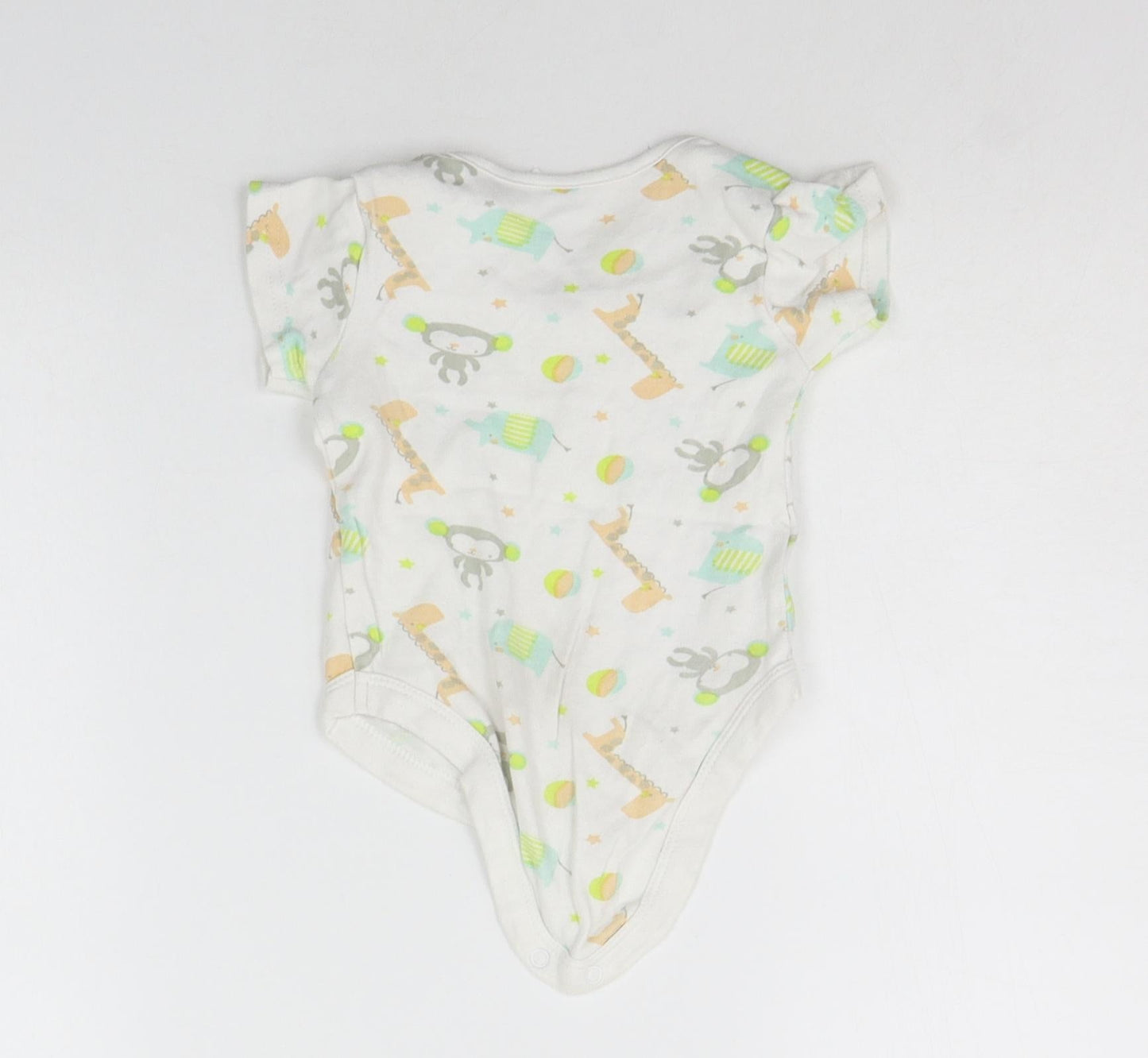 B&M Baby White Geometric  Babygrow One-Piece Size 6-9 Months