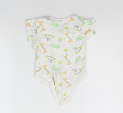 B&M Baby White Geometric  Babygrow One-Piece Size 6-9 Months