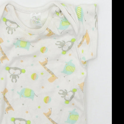B&M Baby White Geometric  Babygrow One-Piece Size 6-9 Months