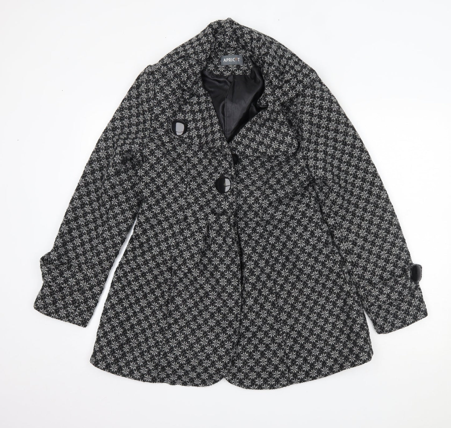 Apricot Womens Grey Floral  Overcoat Coat Size M