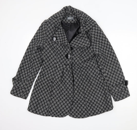 Apricot Womens Grey Floral  Overcoat Coat Size M