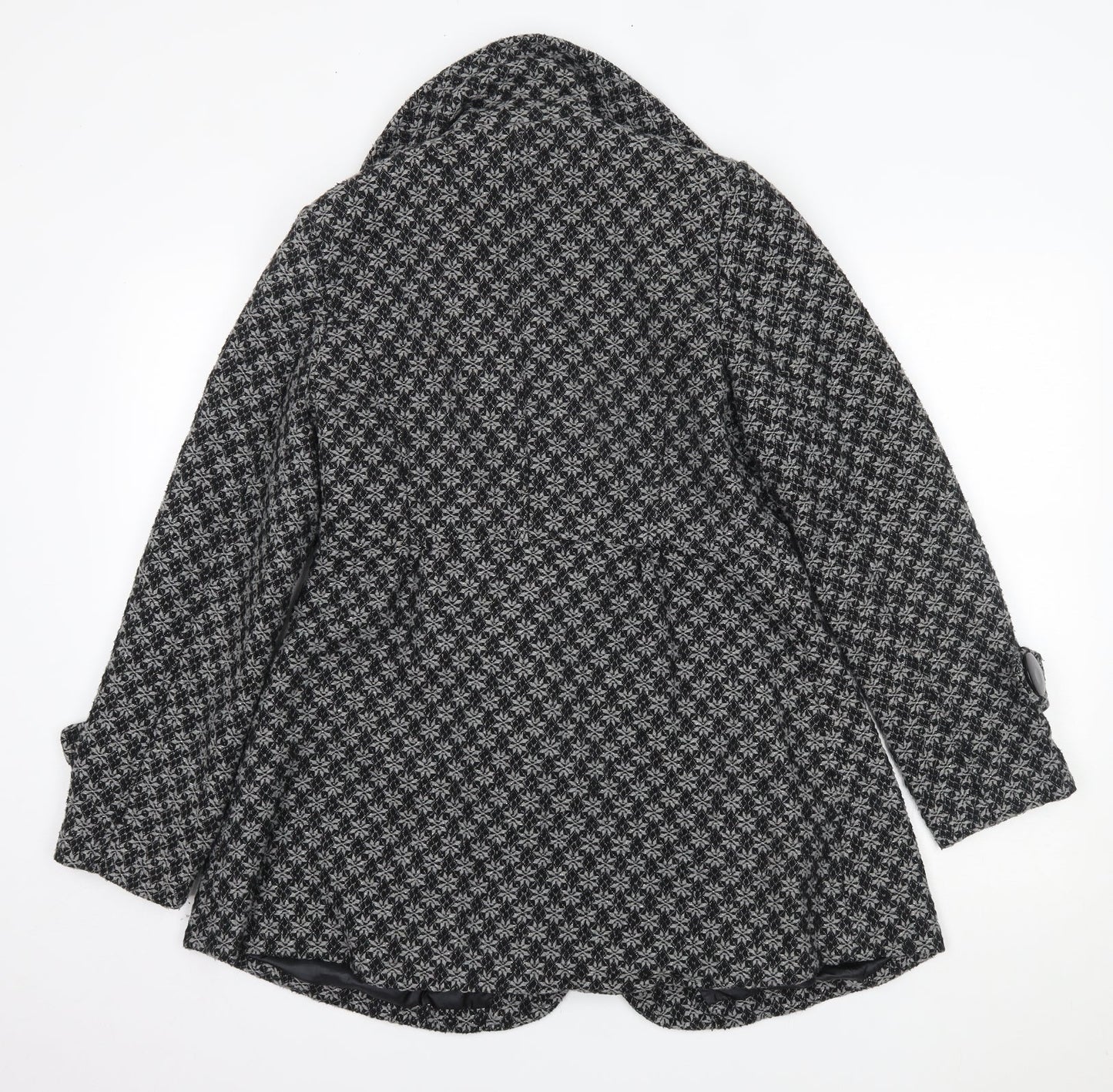 Apricot Womens Grey Floral  Overcoat Coat Size M