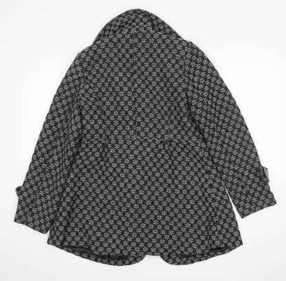 Apricot Womens Grey Floral  Overcoat Coat Size M