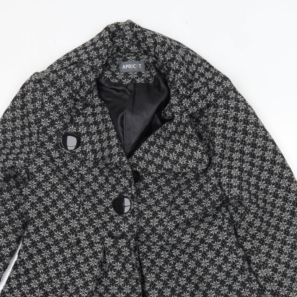 Apricot Womens Grey Floral  Overcoat Coat Size M