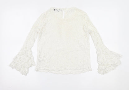 Womens UK Size 8 CAMEO ROSE White Basic Blouse