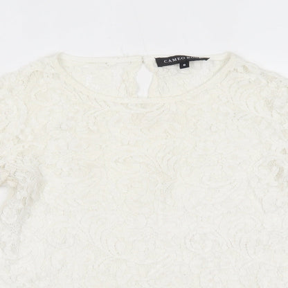 Womens UK Size 8 CAMEO ROSE White Basic Blouse