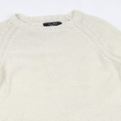 FOREVER 21 Womens White   Pullover Jumper Size L